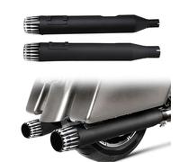 Parte di scarico Per Harley Per Touring Per Electra Glide Standard EFI FLHTI 2019-2023 Marmitta Per Motocicletta Silenziatore Tubo Doppio Di Scarico Nero/Cromato Slip-On(Black)