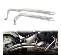 Parte di scarico Per YAMAHA XVS650 Per Custom With Flames 2005 Silenziatore Per Moto In Acciaio Inossidabile Cromato/Nero Slip Ons Silenziatori Tubo Di Scarico(Chrome)