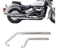 Parte di scarico Silenziatore Di Scarico Per Moto Con Doppio Raccordo Anteriore Per Suzuki Per Boulevard C50C 2006 2007 2008 2009 2010 2011 2012 2013 2014(Chrome)