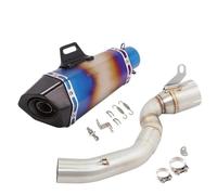 Parte di scarico Terminale Di Scarico Per Moto Slip-On In Acciaio Inox, Modificato, Raccordo Centrale Da 51 Mm, Per DUKE200 Per DUKE 200 RC200 RC 2020, 2021, 2022 E 2023(Blue)