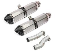 Parte di scarico Terminale Di Scarico Slip-On Per Moto, Con Raccordo Centrale, A Doppio Foro, Per Suzuki Per Hayabusa GSXR1300 GSXR 1300 2021 2022 2023(Chrome)