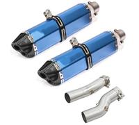 Parte di scarico Terminale Di Scarico Slip-On Per Moto, Con Raccordo Centrale, A Doppio Foro, Per Suzuki Per Hayabusa GSXR1300 GSXR 1300 2021 2022 2023(Blue)