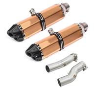Parte di scarico Terminale Di Scarico Slip-On Per Moto, Con Raccordo Centrale, A Doppio Foro, Per Suzuki Per Hayabusa GSXR1300 GSXR 1300 2021 2022 2023(Orange)