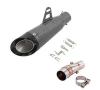 Parte di scarico Terminale Di Scarico Slip-On Per Moto, Raccordo Centrale, 51 Mm, Per Kawasaki Z250 Z300, Per Ninja250 Per Ninja300 2008-2015, 2016 E 2017(Grey)