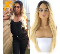 Parte laterale ondulata lunga della parrucca ondulata X-TRESS della fibra resistente al calore per le donne parrucche sintetiche dei capelli della parte del merletto di Ombre 613 bionde