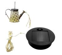 Parte superiore di ricambio per annaffiatoio solare, Pannello di ricambio rotondo per luce solare, Connettore staccabile Lithgs a stringa LED, Accessori di ricambio per scatola batteria per lanterna