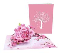 Partecipazioni Matrimonio 2 biglietti di compleanno floreali con ringraziamento , inviti nozze, regali fiori ciliegio for i auguri for l'anniversario della festa mamma per le Feste(Sakura Tree)