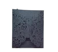 Partecipazioni Matrimonio 50 pezzi di inviti nozze carta sposa sposo fiori invito tascabile biglietto auguri matrimonio Mariage forniture for feste decorazioni per le Feste(Black Cover,12x18cm)