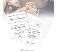 Partecipazioni Matrimonio “Wedding White” - Set completi da 25 - 50 -100
