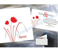 PARTECIPAZIONI NOZZE INVITI MATRIMONIO SPOSI KIT 30 50 70 100 PEZZI ART P012BIS