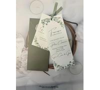 Partecipazioni personalizzate SALVIA -10 pz- Matrimonio, Comunione, Promessa, Laurea e altre occasioni - Materiali di alta qualità - Possibilità di aggiunta di sigillo in ceralacca e nastro