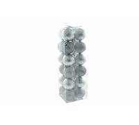 PARTENOPE L.Lucido-Glitter Argento Sfere 6cm 24pz, Come da Foto