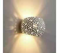 Partenopea® Applique in Gesso Bianco verniciabile Lampada da Parete per muro dal design moderno per Lampadine con Attacco G9 arredo casa locali bar ristoranti (Ellisse forato)