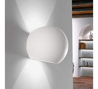 Partenopea® Applique in Gesso Bianco verniciabile Lampada da Parete per muro dal design moderno per Lampadine con Attacco G9 arredo casa locali bar ristoranti (Ellisse)