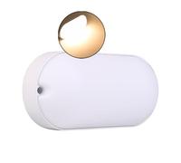 Partenopea® Applique lampada a LED Lampada da parete per mura esterno plafoniera balcone giardino androni impermeabile (Luce calda 3000K, Rettangolare curvata)