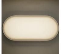 Partenopea® Applique lampada a LED Lampada da parete per mura esterno plafoniera balcone giardino androni impermeabile (Luce calda 3000K, Rettangolare curvata grande)