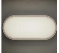 Partenopea® Applique lampada a LED Lampada da parete per mura esterno plafoniera balcone giardino androni impermeabile (Luce bianca naturale 4000K, Rettangolare curvata grande)