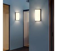 Partenopea® Applique lampada a LED Lampada da parete per muro esterno plafoniera balcone giardino androni impermeabile IP65 da 10W (Nero, Luce Bianca fredda 6500K)