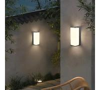 Partenopea® Applique lampada a LED Lampada da parete per muro esterno plafoniera balcone giardino androni impermeabile IP65 da 10W (Nero, Luce Bianca naturale 4000K)
