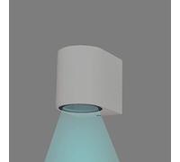 Partenopea® Applique lampada cubo da parete a muro gu10 max 10w led per interno esterno IP65 moderno faretto monoemissione (Tondo Grigio, Luce Fredda 6500K)