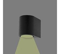 Partenopea® Applique lampada cubo da parete a muro gu10 max 10w led per interno esterno IP65 moderno faretto monoemissione (Tondo Nero, Luce Naturale 4000K)