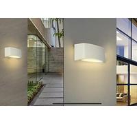 Partenopea® Applique lampada da muro parete in alluminio e vetro per esterno casa locali terrazza IP65 con attacco per lampadine E27 (Luce calda 3000K, Bianca)