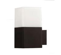 Partenopea Applique lampada da muro parete rettangolare moderna in alluminio e acrilico per esterno IP44 casa locali terrazza con attacco per lampadine E27 (Nero, Lampadina esclusa)