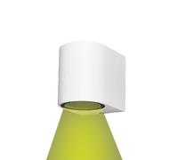 Partenopea® Applique lampada da parete a muro per lampadine LED gu10 potenza max supportata 10w per interno esterno IP54 moderno faretto monoemissione (Curvato, Bianca luce calda 3000K)