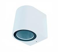 Partenopea® Applique lampada da parete a muro per lampadine LED gu10 potenza max supportata 10w per interno esterno IP54 moderno faretto monoemissione (Curvato, Bianco lampada esclusa)