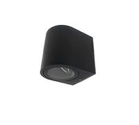 Partenopea® Applique lampada da parete a muro per lampadine LED gu10 potenza max supportata 10w per interno esterno IP54 moderno faretto monoemissione (Curvato, Nero Lampada esclusa)