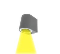 Partenopea® Applique lampada da parete a muro per lampadine LED gu10 potenza max supportata 10w per interno esterno IP54 moderno faretto monoemissione (Curvato, Grigio luce calda 3000K)