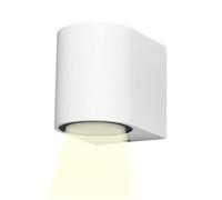 Partenopea® Applique lampada da parete a muro per lampadine LED gu10 potenza max supportata 10w per interno esterno IP54 moderno faretto monoemissione (Curvato, Bianco luce naturale 4000k)