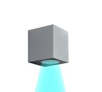 Partenopea® Applique lampada da parete a muro per lampadine LED gu10 potenza max supportata 10w per interno esterno IP54 moderno faretto monoemissione (Cubico, Grigio luce Fredda 6500K)