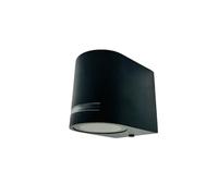 Partenopea® Applique lampada da parete illuminazione per muro faretto moderno da esterno IP54 per lampadine a LED con attacco GU10 faretto moderno da esterno IP65 (Nera monoemissione)