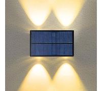 Partenopea Applique LED da Esterno a Parete con Pannello Solare Effetto Up&Down Modalità Luminosità Regolabile Ideale per Decorazione (Luce calda 3000K)