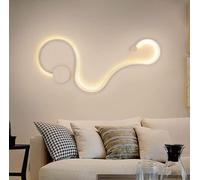 Partenopea Applique Serpente Snake Applique lampada da parete a led illuminazione per interno moderno in alluminio luce 20w per Muro 840x340 mm (Luce Calda 3000K)