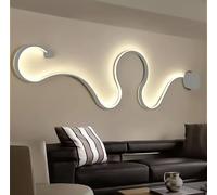 Partenopea Applique Serpente Snake Applique lampada da parete a led illuminazione per interno moderno in alluminio luce 28w per Muro 125x34 cm (Grande luce CCT calda naturale fredda)