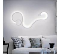 Partenopea Applique Serpente Snake Applique lampada da parete a led illuminazione per interno moderno in alluminio luce 20w per Muro 840x340 mm (Luce Bianca Fredda 6500K)