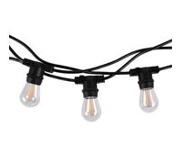 Partenopea Catenaria Luci Esterno 10M con 10 Attacchi per lampadine E27 (NON INCLUSE) - Impermeabile IP54, Prolungabile fino a 100m - per Giardini, Gazebi, Locali e Feste (Nero attacchi fissi)