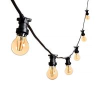 Partenopea Catenaria Luminosa LED da Esterno 5 Metri, 10 Portalampada E27, IP54 Impermeabile, Prolungabile fino 50m, Cavo Nero, Catena Luci Decorative per Giardino, Terrazzo, Eventi e Matrimonio