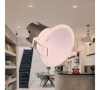 Partenopea Faretto LED cob tondo da incasso Bianco da 5w effetto scomparsa per controsoffitti in cartongesso lampada luce illuminazione casa soggiorno stanza letto negozio (Luce calda 3000K)