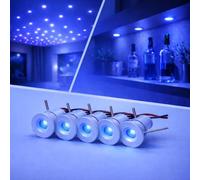 Partenopea Kit 5 Mini Faretto LED Incasso 1W 12V IP65 Punto Luce Cielo Stellato per Interno Esterno Scale Piscine Vetrine Camper Barche Segnapasso Basso Consumo Illuminazione (Luce Blu, Bianco, 5)