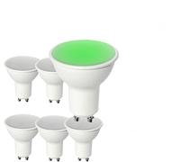 Partenopea® lampada lampadine gu10 max 6w led per interno esterno moderno faretto monoemissione (kit 5 lampadine, Luce verde)