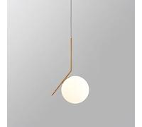 Partenopea® Lampadario a sospensione lampada moderna da soffitto con corpo in metallo color bronzo e sfera in vetro attacco per lampadina G9 (lampadina esclusa, Sfera 15 cm)