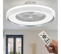 Partenopea Lampadario ventilatore 6 velocità Plafoniera moderna a LED con telecomando e gestibile da APP cambia 3 tonalità luce bianca, dimmerabile 62W per interni casa cucina soggiorno (Ufo)