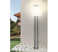 Partenopea® Lampione a led lampioncino con attacco per Lampadine E27 illuminazione da esterno palo da giardino per sentieri moderno (Silver 1 Metro, Luce Naturale 4000K)