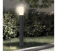 Partenopea® Lampione a led lampioncino con attacco per Lampadine E27 illuminazione da esterno palo da giardino per sentieri moderno (Nero 60 cm, Luce Naturale 4000K)
