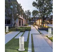 Partenopea® Lampione a led lampioncino lampada illuminazione da esterno 15w palo da giardino prato pavimento per sentieri vialetti moderno (Bianco 30 cm, Luce naturale 4000K)