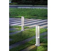 Partenopea® Lampione a led lampioncino lampada illuminazione da esterno palo da giardino per sentieri pavimento prato moderno CCT 15W 1600 lM (Bianco 58,5 cm, Luce naturale 4000K)