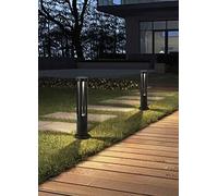Partenopea® Lampione a led lampioncino lampada illuminazione da esterno palo da giardino pratp per sentieri moderno 15w 1600 lm (Nero 58,5 cm, Luce naturale 4000K)